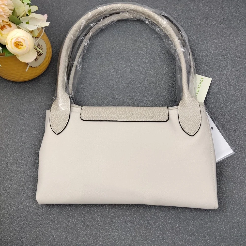 NWT Longchamp Le Pliage Original Large Shoulder Nylon Bag Tote IN OFF WHITE - Picture 11 of 11